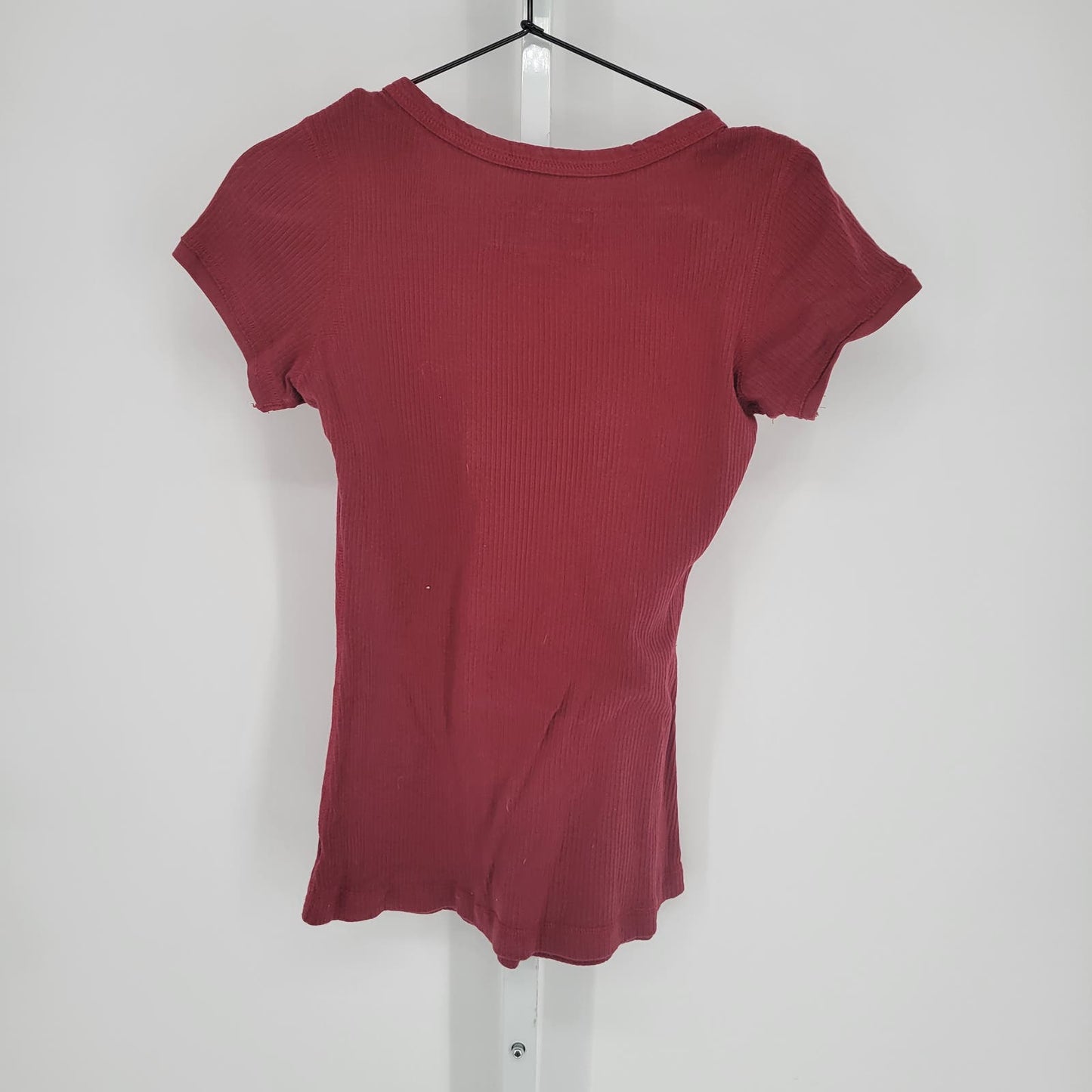 Vintage Y2K Belle Du Jour Womens Sz M Short Sleeve T Shirt Ribbed Red