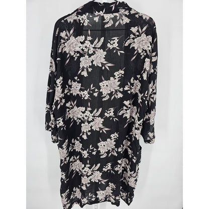 Spiritual Gangster Womens OS One Size Robe Long Sleeve Knee Length Floral