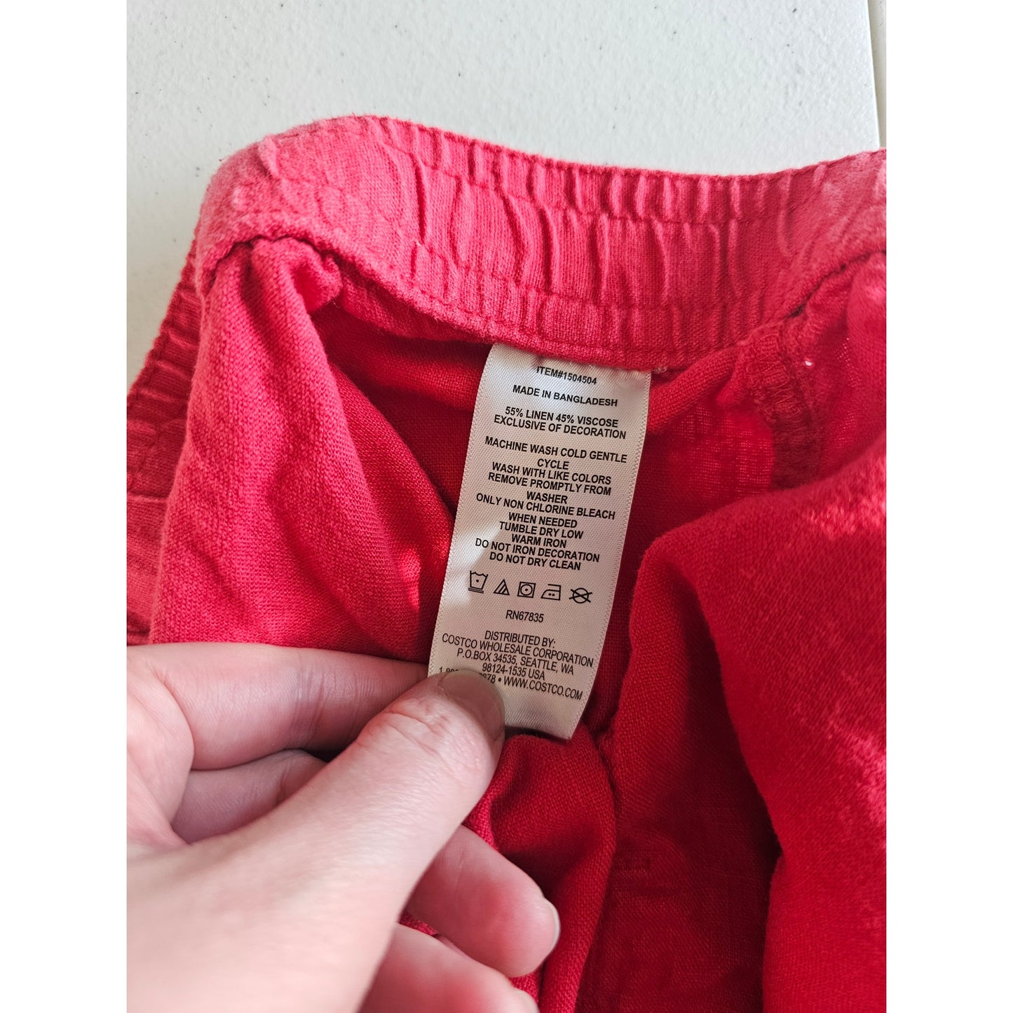 Nautica Womens Sz L Linen Blend Pull On shorts Red Casual BEachy