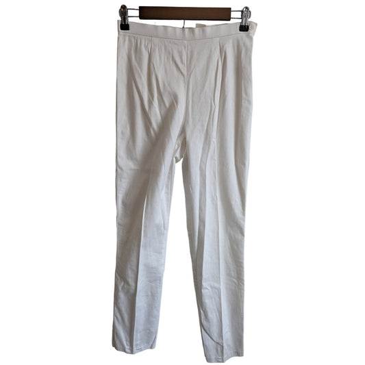 St Johns Bay Womens Sz 4 Straight Leg Cotton Dress Pants Solid White