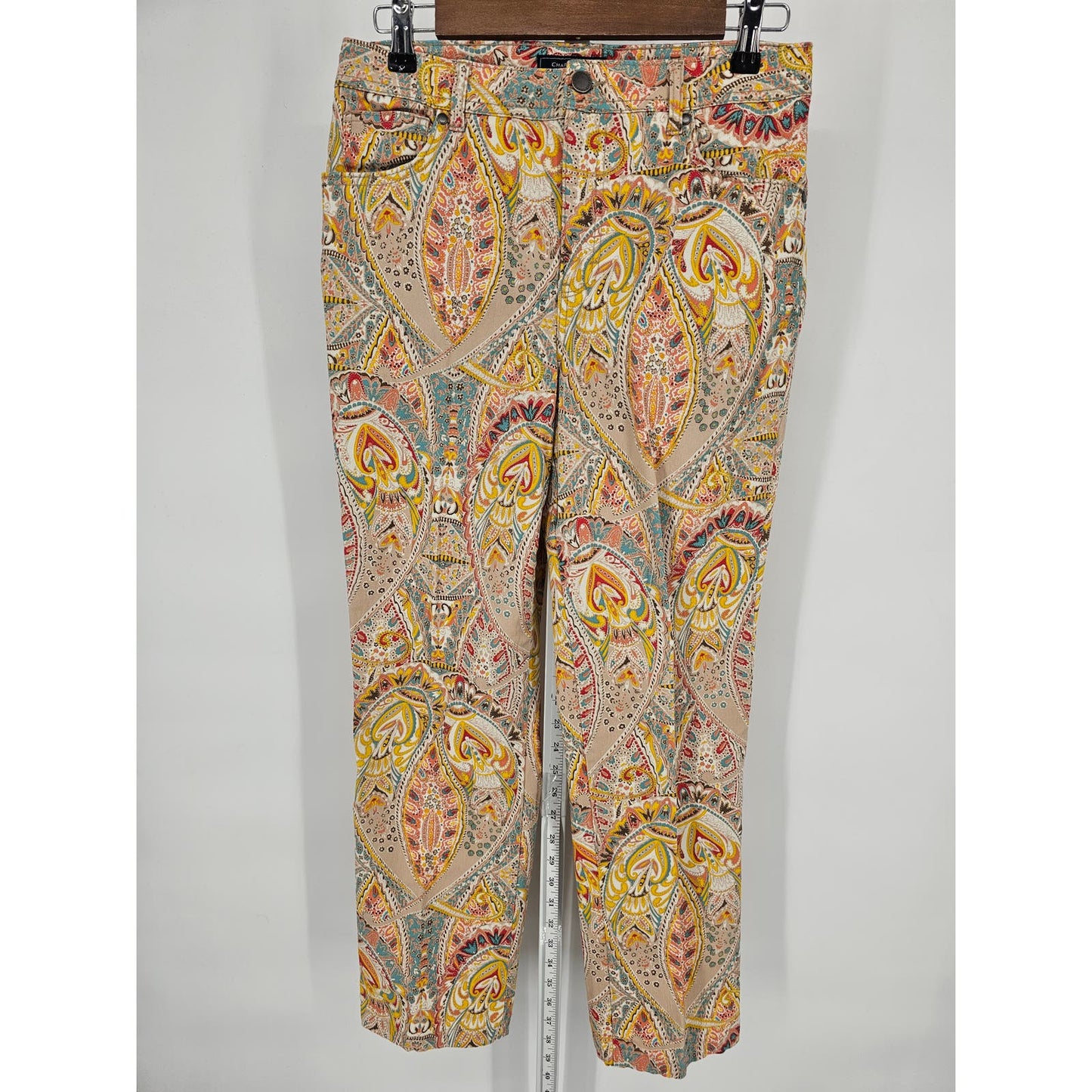 Charter Club Jean Shop Womens Sz 8 Classic Straight Paisley Print Jeans Pastel