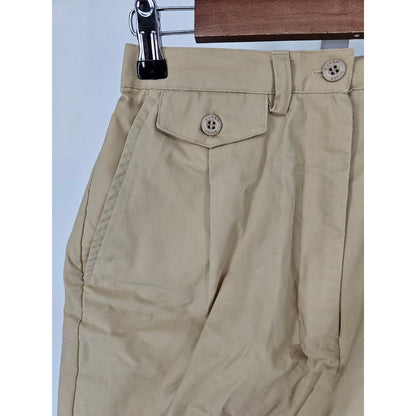 Vintage Karen Scott Womens Sz 8 High Waist Pleated Khaki Shorts 1990s Mom