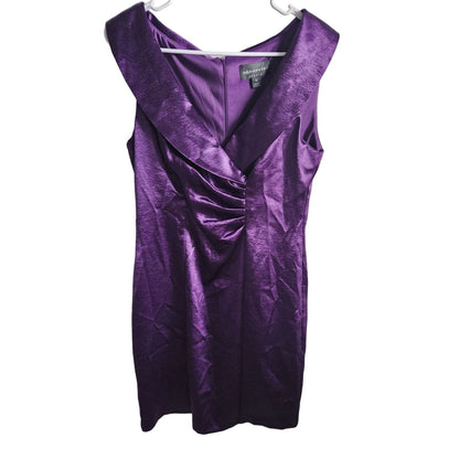 Connected Apparel Womens Sz 10 Formal Knee Length Sheath Dress Royal Purple