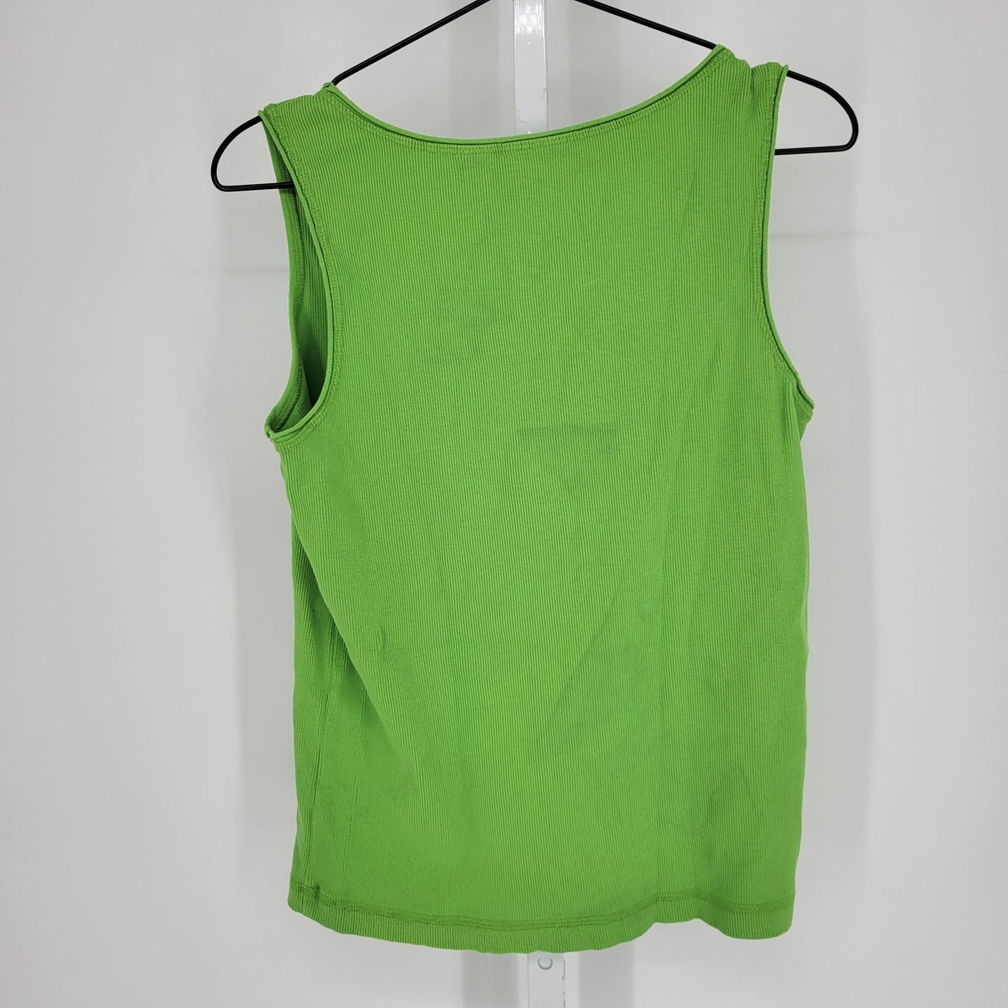 Chicos Womens Sz 2 (XL) Ribbed 100% Cotton Tank Top Bright Green