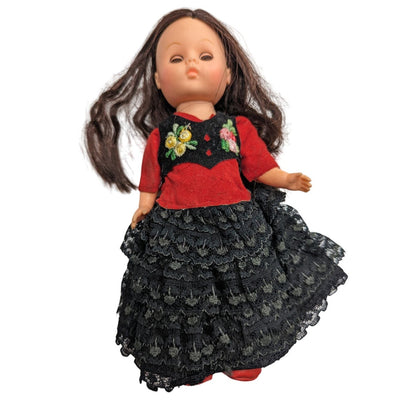 Vintage 1972 Vogue Ginny Spain Fairway Lands Doll Red Black Dress