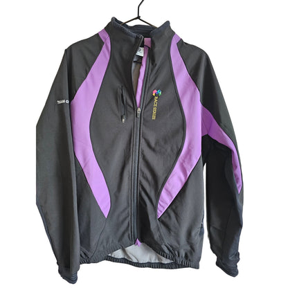 Team Ortho Womens Sz XL Monster Race Series Cycling Jacket Black Purple