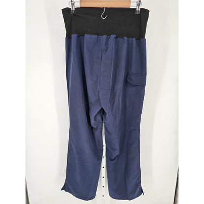 Ave by Medline Womens Sz L Pull On Scrub Pants Dark Blue