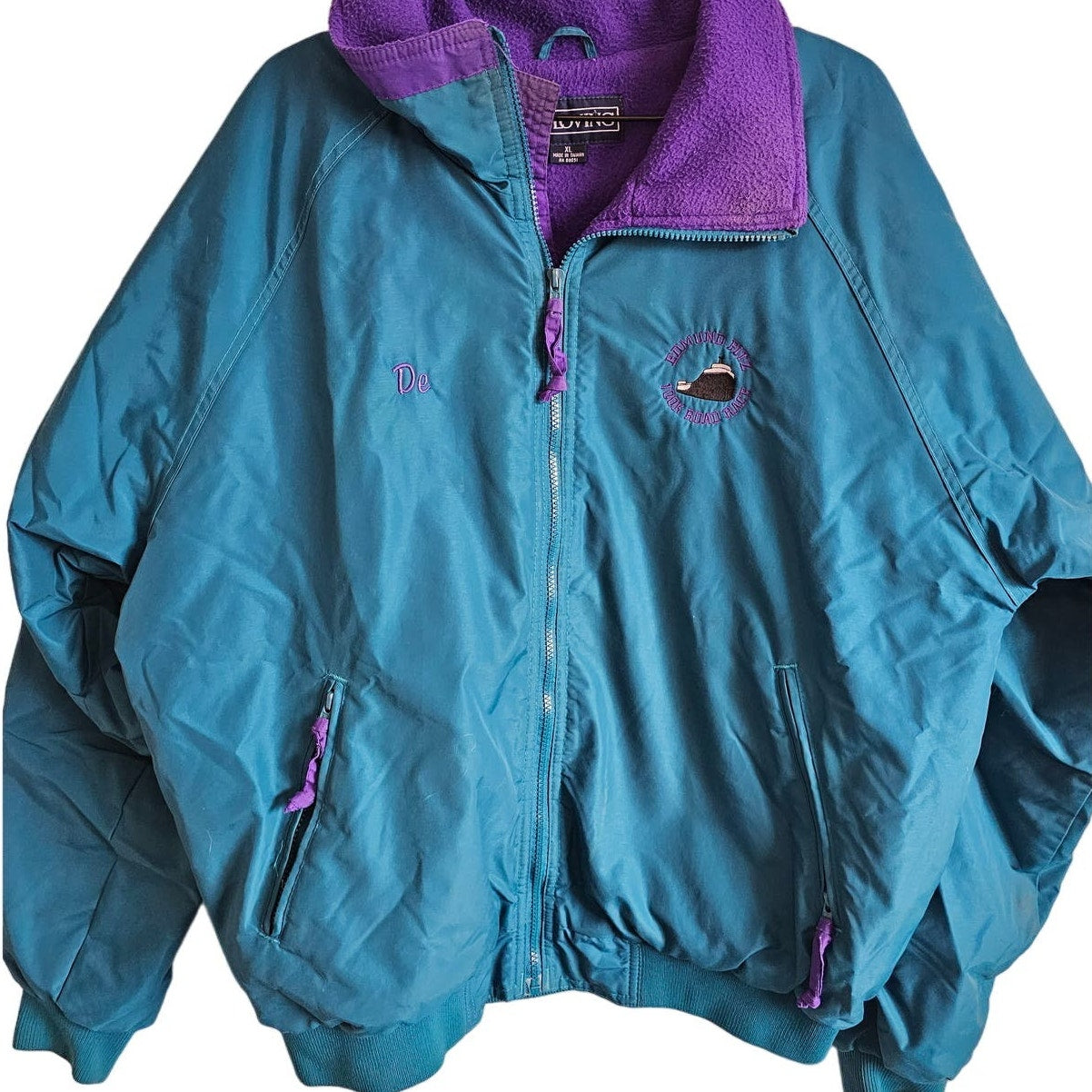 Vintage 1990s Edmund Fitz 100K Road Race Coat Womens Sz XL LA Loving