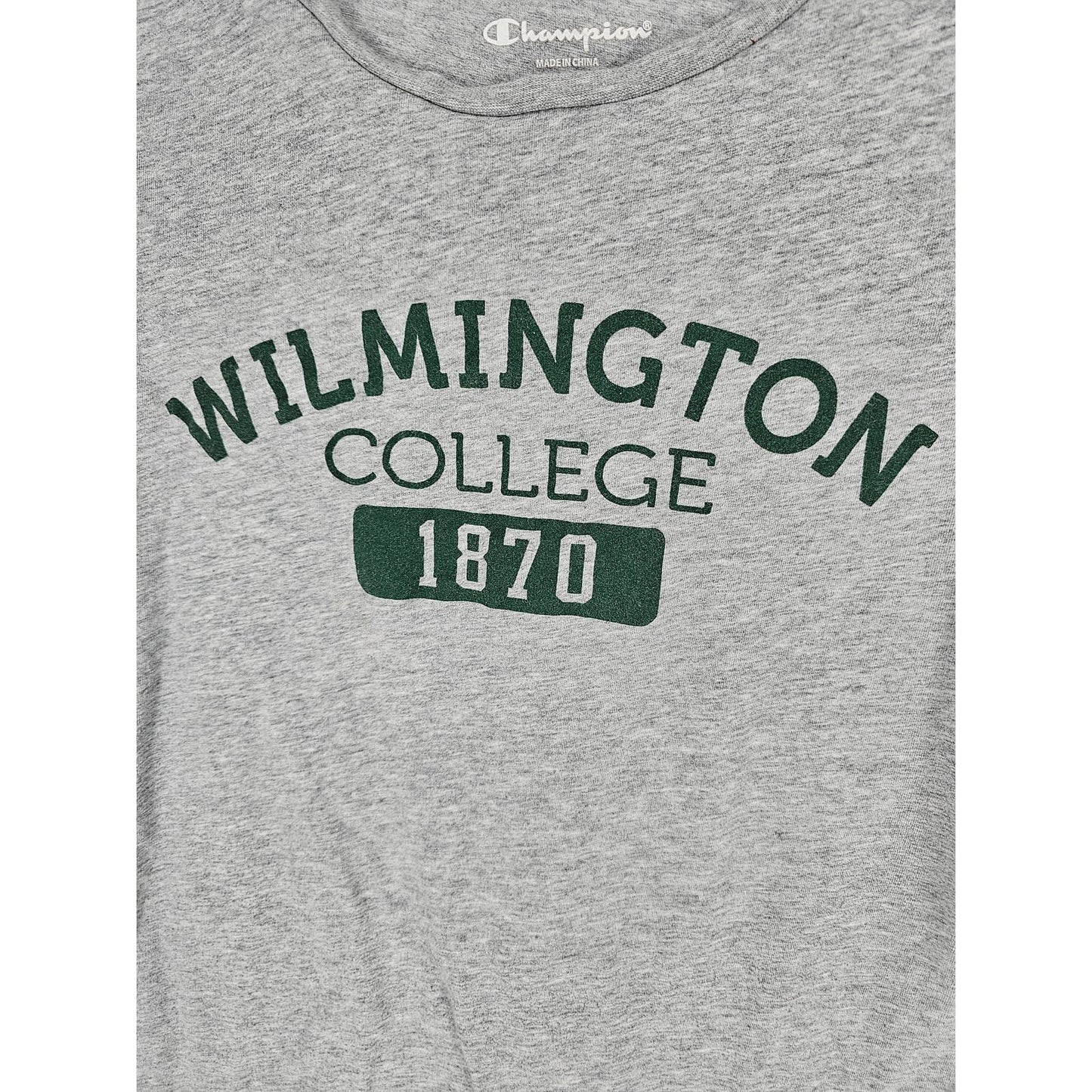 Champion Womens Sz S Wilmington College Short Sleeve T Shirt Gray