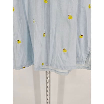 Secret Treasures Womens Sz L Knee Length Cotton Nightgown Blue Embroidered Ducks