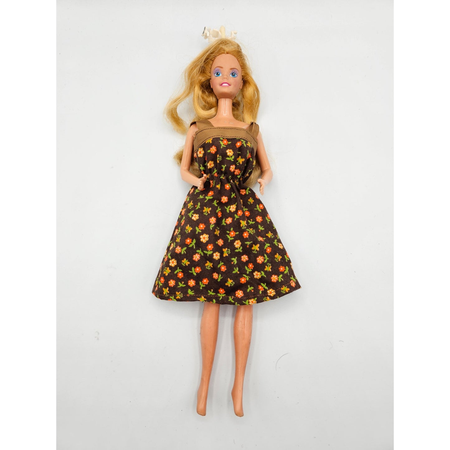 Vintage 1979 Superstar Barbie Doll Mattel Blonde Hair Floral Dress Bent Arms