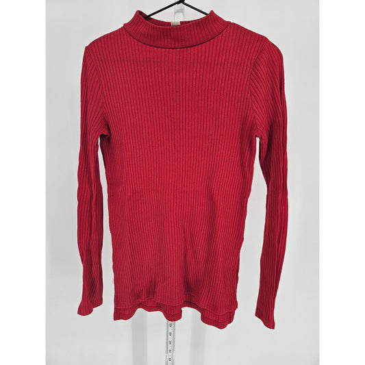 Arizona Jean Co Womens Sz S Ribbed Mock Turtleneck Knit Top Red Y2K