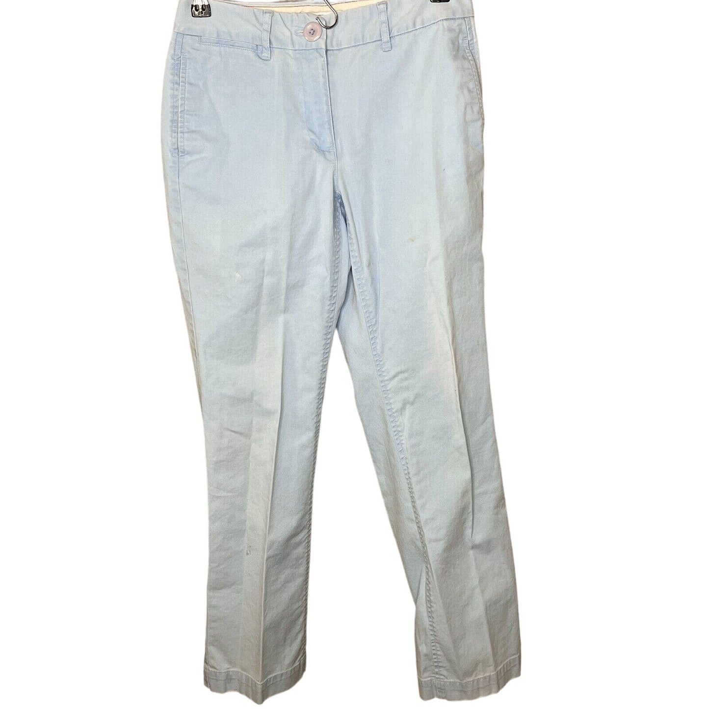 Vintage 1990s Talbots Petites 2P Cotton Straight Leg Dress Pants Light Blue