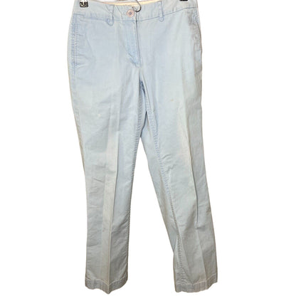 Vintage 1990s Talbots Petites 2P Cotton Straight Leg Dress Pants Light Blue