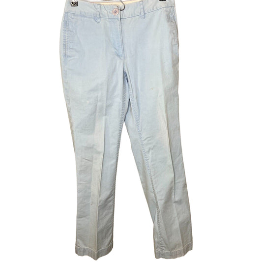 Vintage 1990s Talbots Petites 2P Cotton Straight Leg Dress Pants Light Blue