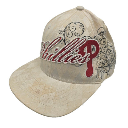 Philadelphia Phillies Mens Sz L/XL Fitted Flexfit Baseball Hat by FRTYSVN Beige