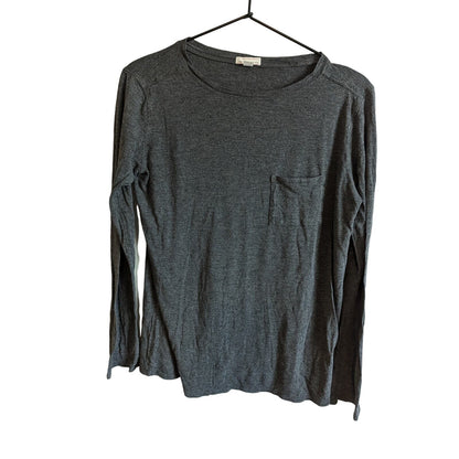 GAP Womens Sz S Long Sleeve Cotton T Shirt Charcoal Gray