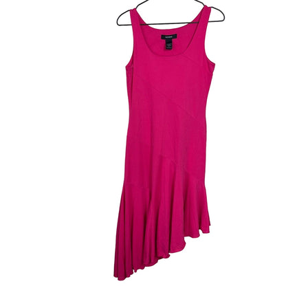 Vintage Express Womens Sz 6 Pink Sleeveless Dress Asymmetrical Hem
