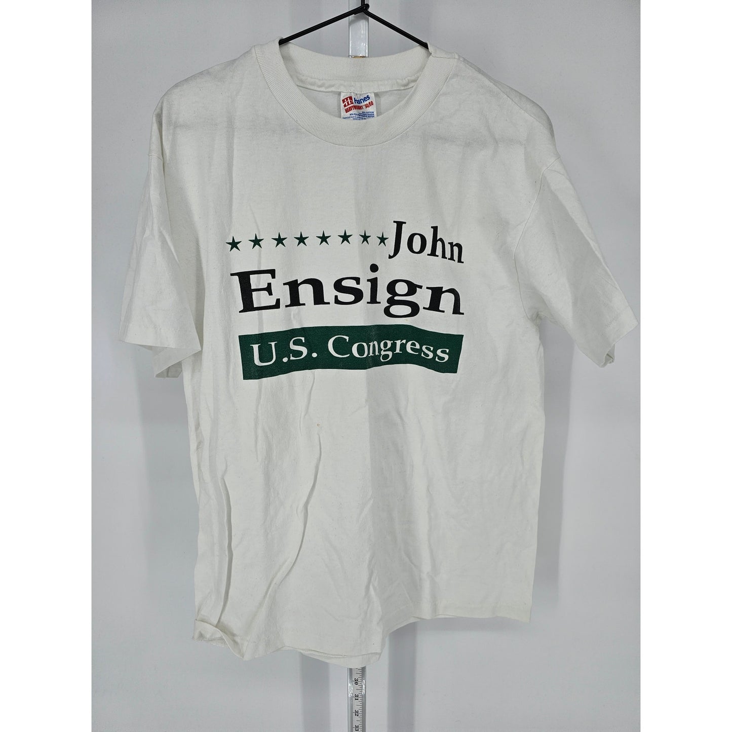 Vintage Y2K John Ensign for US Congress Campaign T Shirt Mens Sz L Hanes White