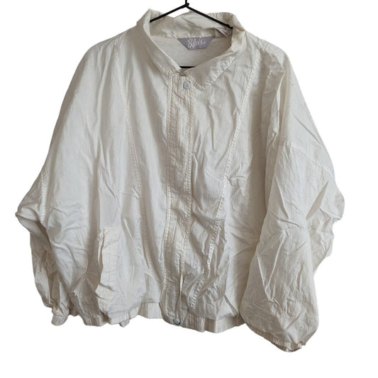Vintage 1990s Blair Womens Sz 2XL Zip Up Windbreaker Jacket White