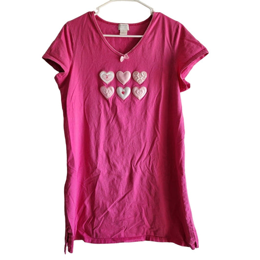 Vintage 1990s Intimates Concepts Womens Sz L Sleep Shirt Pink Hearts