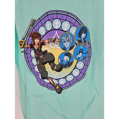 Disney Kingdom Hearts Mens Sz S Short Sleeve T Shirt Bright Blue Sora Keyblade