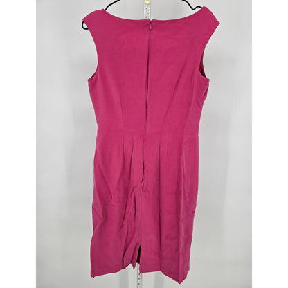 Maggy London Womens Sz 10 Knee Length 100% Silk Dress Pink Cap Sleeve