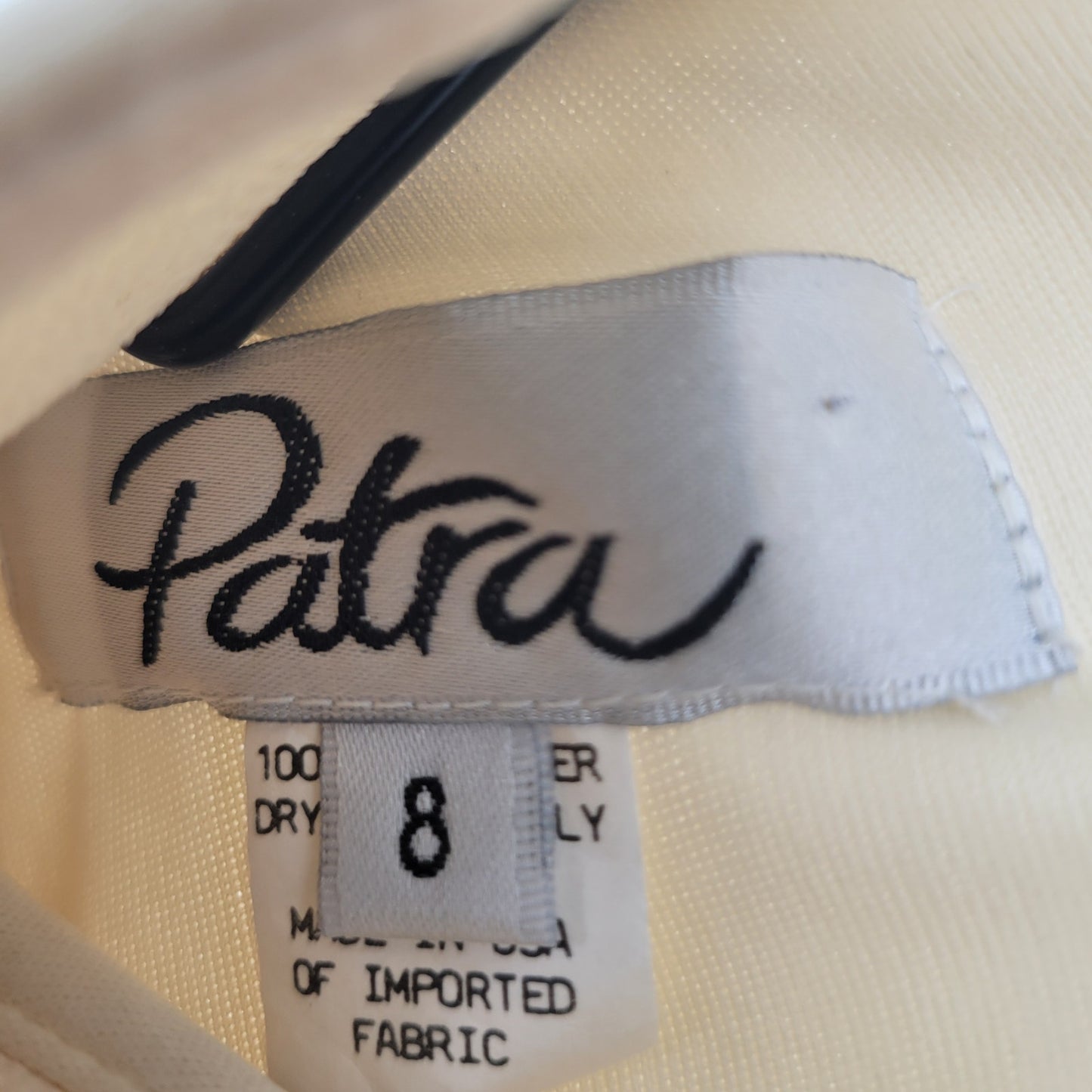 Vintage 1970s Womens Sz 8 Patra Midi Length Formal Dress Light Yellow Cream