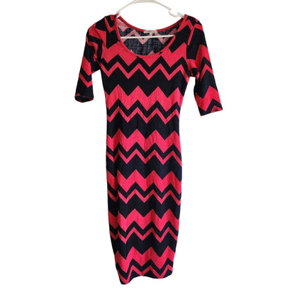 Vintage Y2K Charlotte Russe Womens Sz S Red and Black Chevron Dress