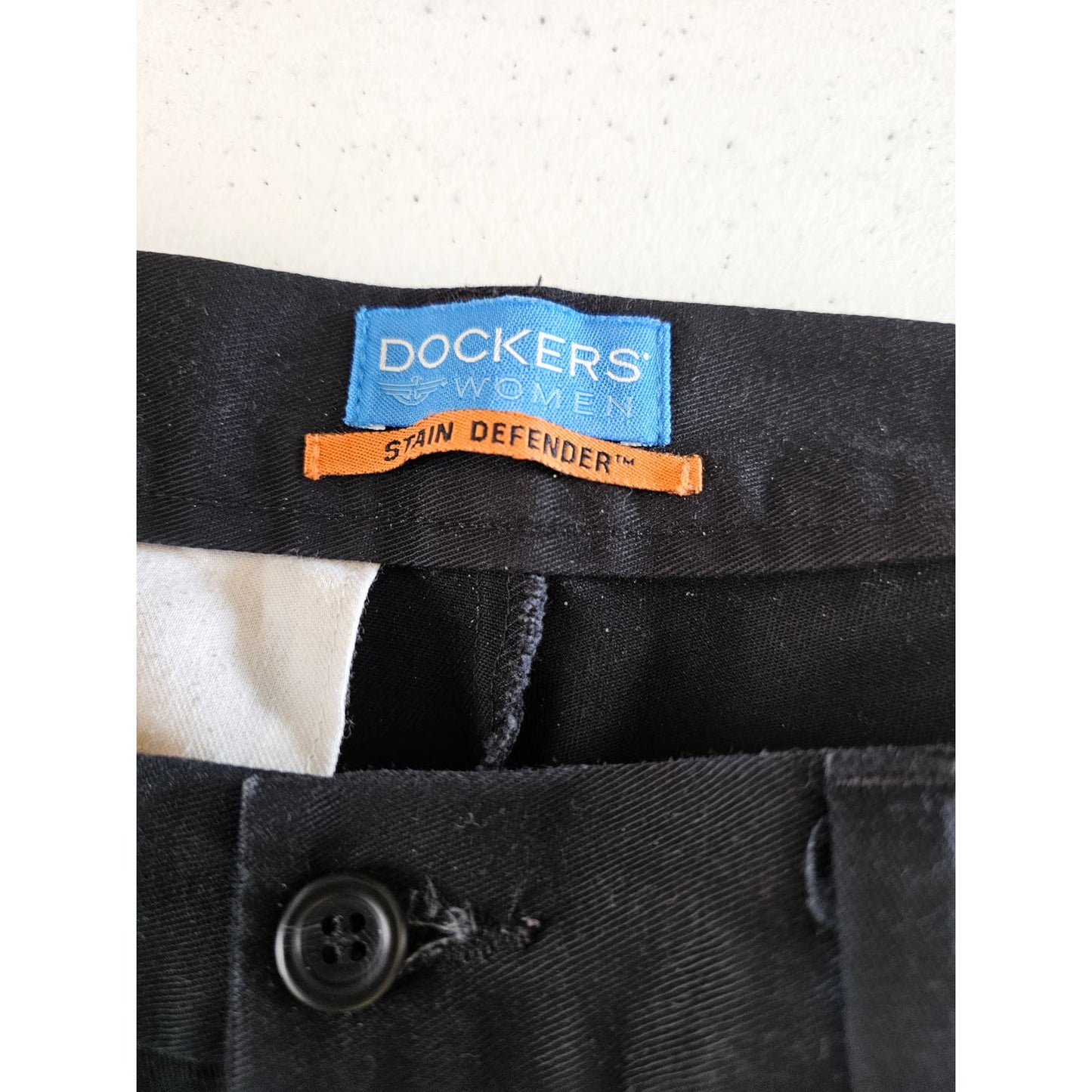 Dockers Stain Defender Womens Sz 8 Straight Leg 100% Cotton Dress Pants Black