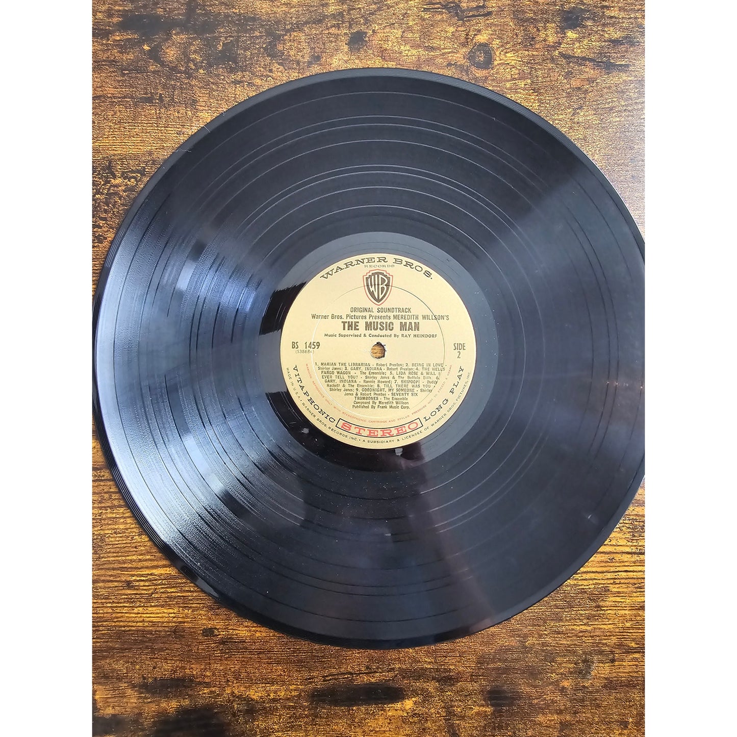 Vintage Meredith Willson's The Music Man Warner Bros Stereo BS1459
