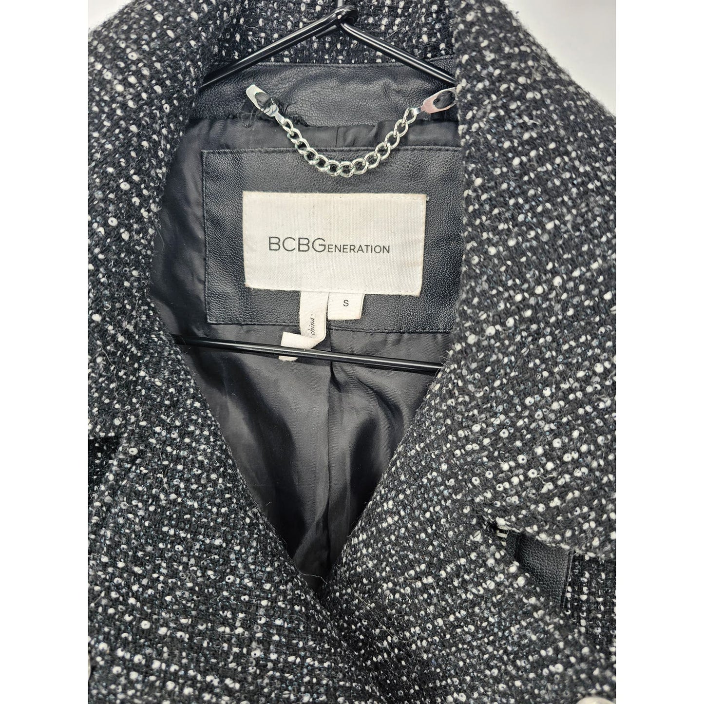 BCBGeneration Womens Sz S Hip Length Moto Jacket Asymmetrical Zip Gray Black