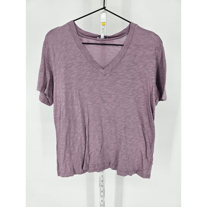 Splendid Womens Sz S Short Sleeve V Neck T Shirt Light Purple Mauve