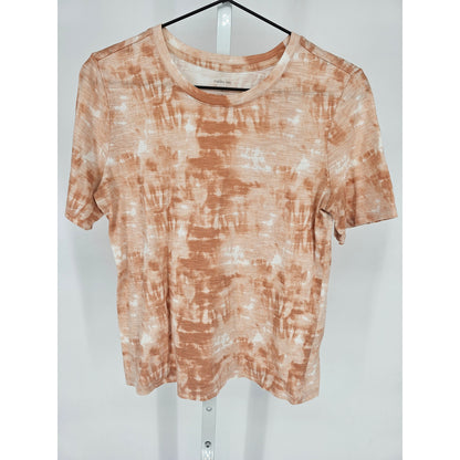 Banana Republic Womens Sz S Short Sleeve Malibu T Shirt Orange Tie Dye