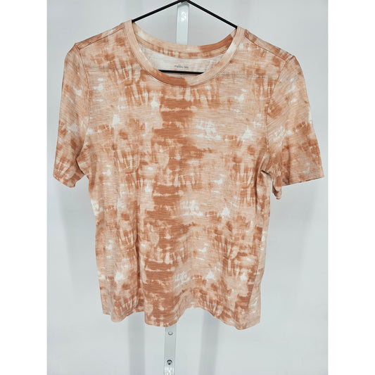 Banana Republic Womens Sz S Short Sleeve Malibu T Shirt Orange Tie Dye