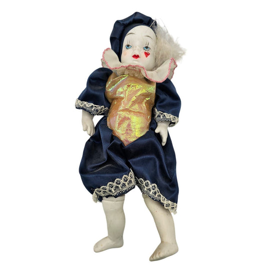 Vintage 1980s Porcelain Hand and Feet Jester Clown Figure Hand Painted