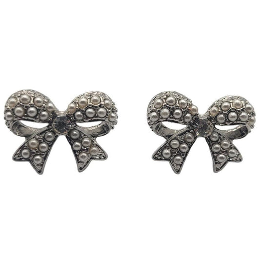 Vintage BARCS Silver TONE Amber Orange Glass CABOCHON Clip ON Earrings