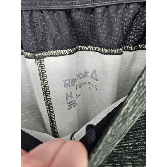 Reebok Mens Sz M Athletic Knee Length Shorts Dark Green Black Basketball