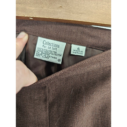 Collections for Le Suit Womens Sz 6 Straight Leg Dress Pants Brown NEW