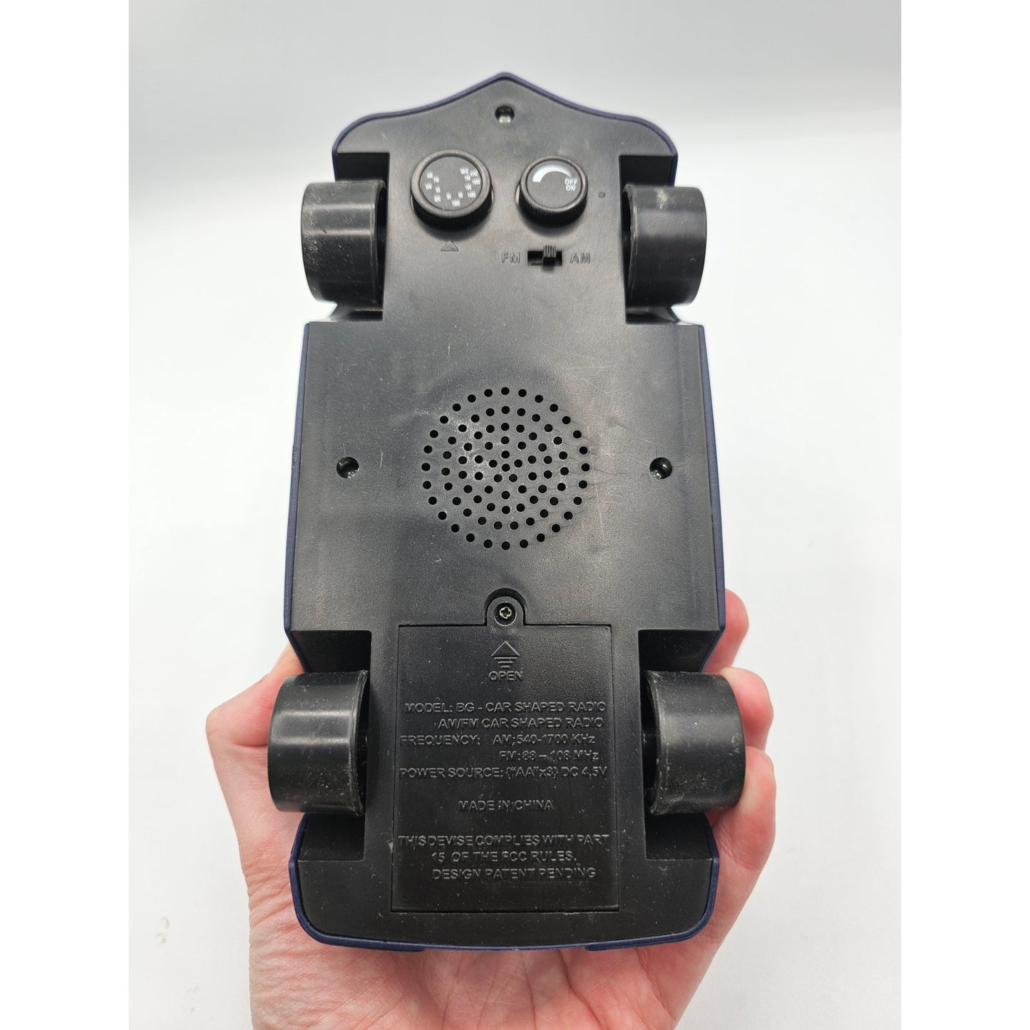 Vintage Navy Blue Car Shaped - AM/FM Radio Transistor Novelty No Box