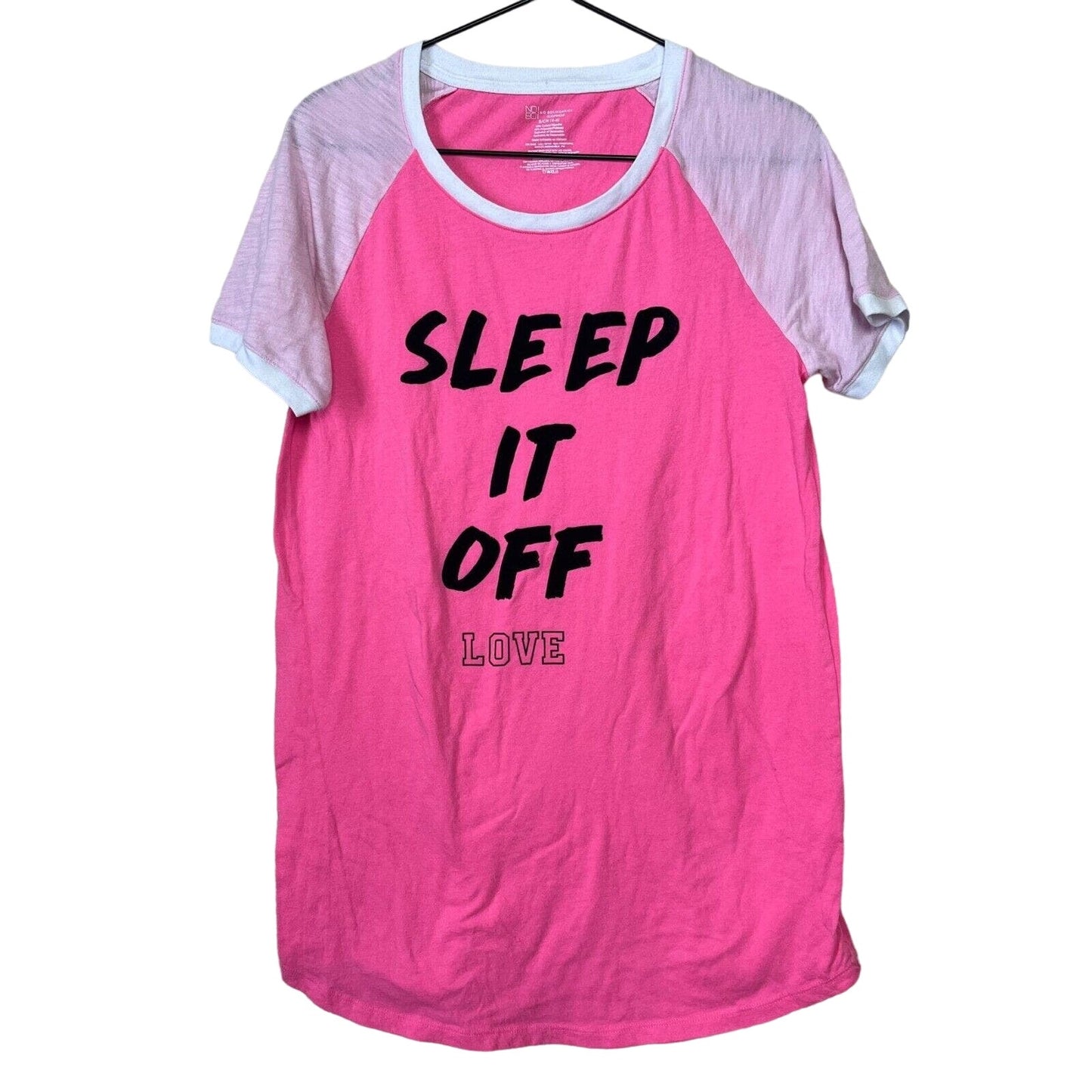 No Boundaries Womens Sz S Sleep Shirt Bright Pink Sleep it Off