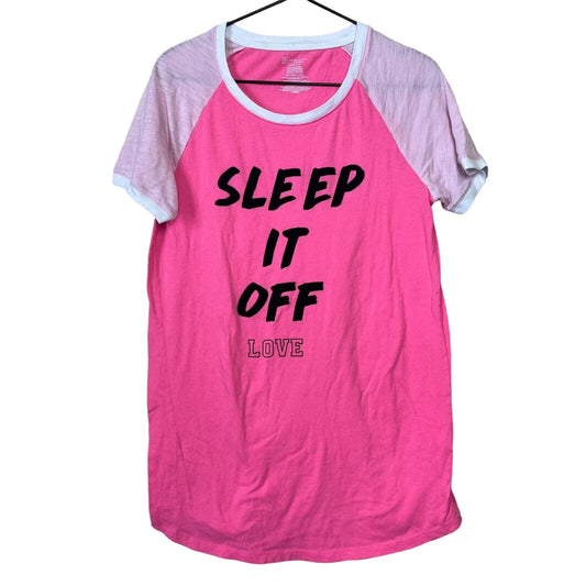 No Boundaries Womens Sz S Sleep Shirt Bright Pink Sleep it Off