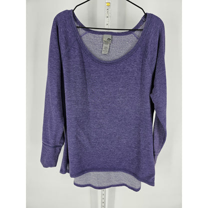 Champion Womens Sz XXL Long Sleeve Scoop Neck Lightweight Sweatshirt Purple