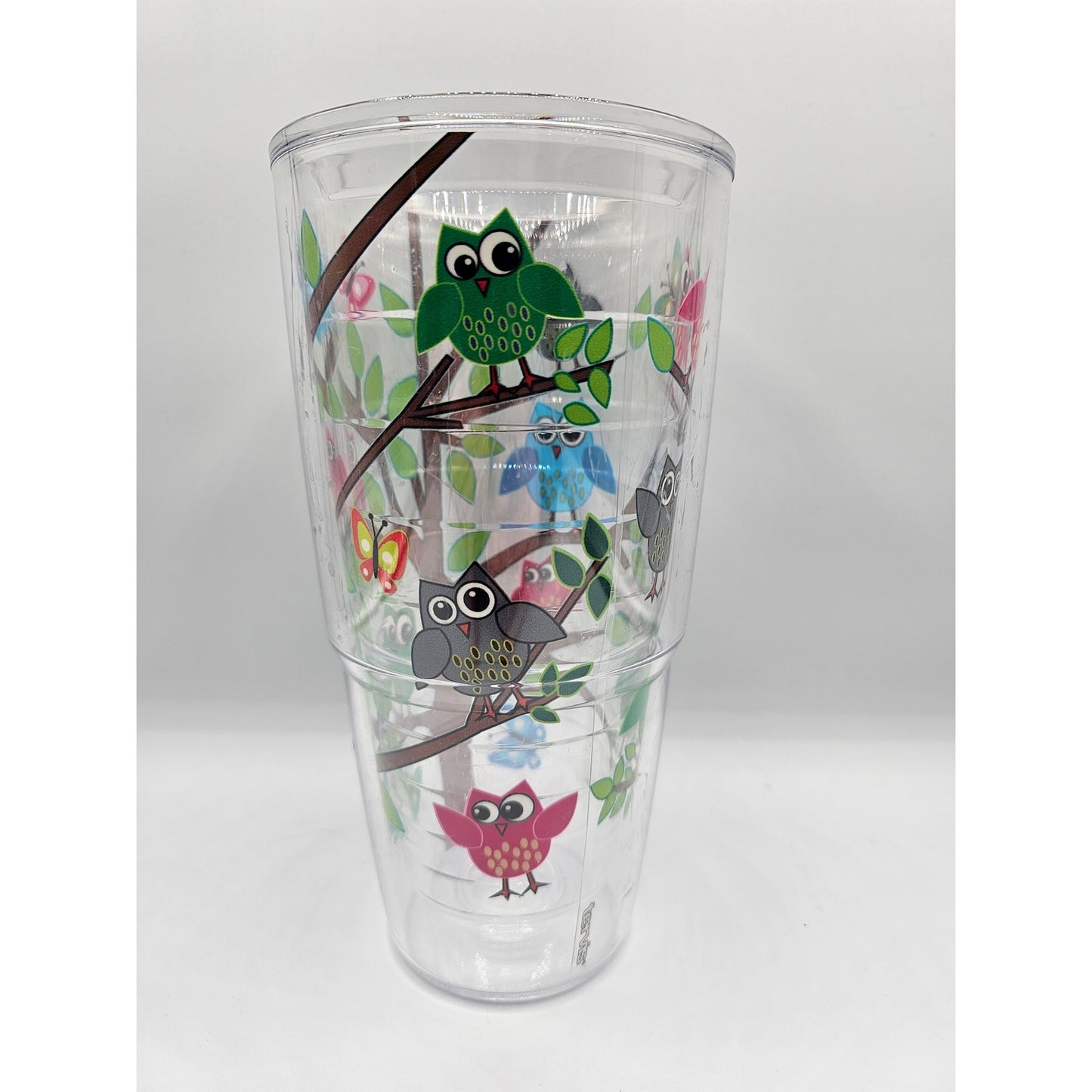 Tervis Insulated Plastic Tumbler NO LID Colorful Owl Print On Tree