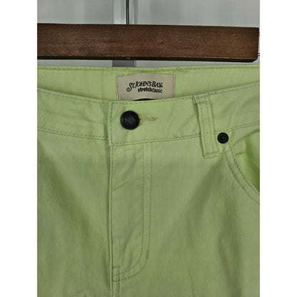 Vintage 1990s St Johns Bay Womens Sz 8 High Waist Straight Leg Jeans Lime Green