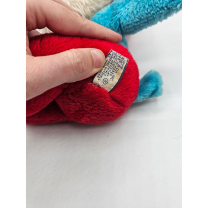 Vintage 1980s Wallace Berry Papa Smurf Plush Stuffed Animal Blue