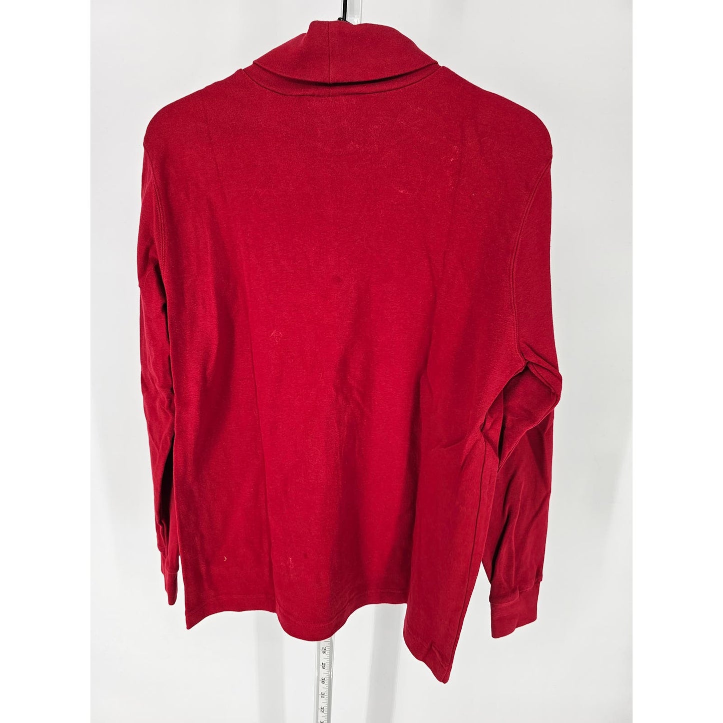 Karen Scott Sport Womens Sz L 100% Cotton Long Sleeve Turtleneck Top Red