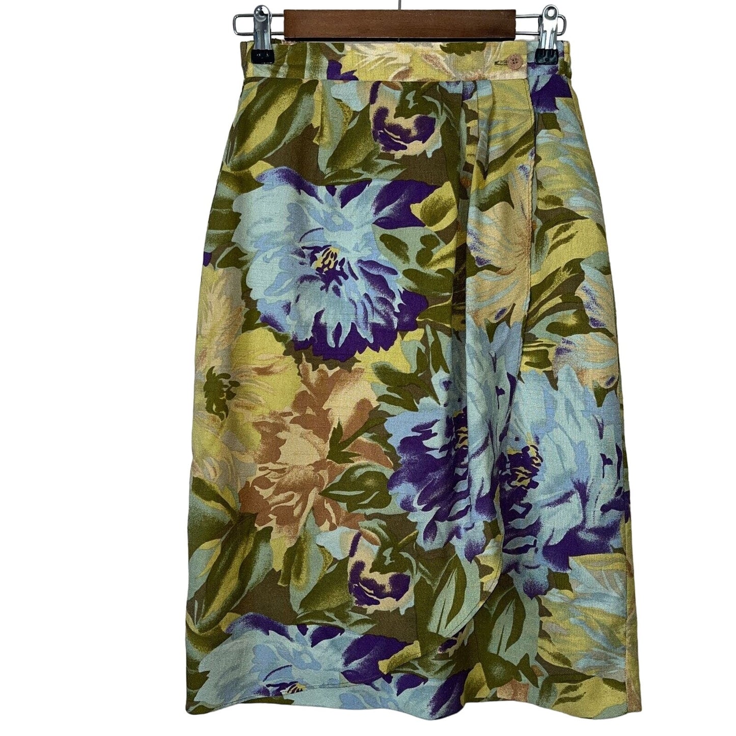 Tan Jay Nygard Womens Sz M Vintage Midi Pencil Skirt Floral