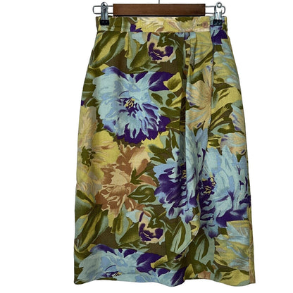 Tan Jay Nygard Womens Sz M Vintage Midi Pencil Skirt Floral