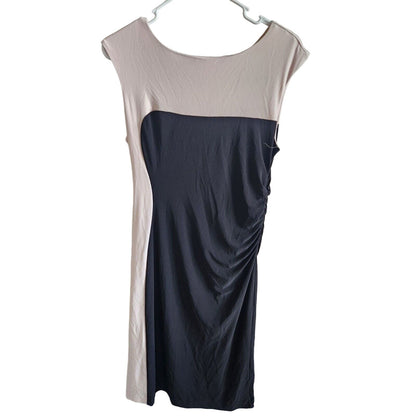 Vintage DEB Womens Sz 6 Knee Length Sheath Dress Light Pink and Black